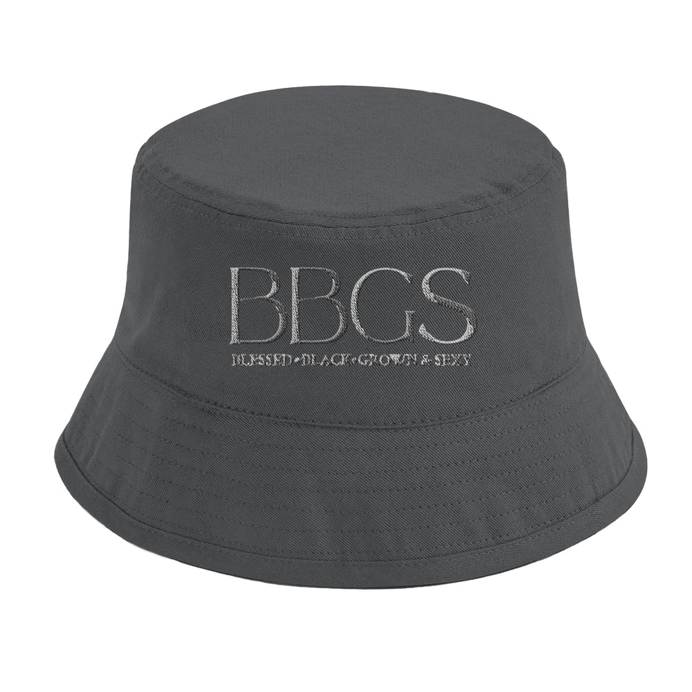 BBGS Organic Cotton Bucket Hat with logo — soft, breathable, unbothered.