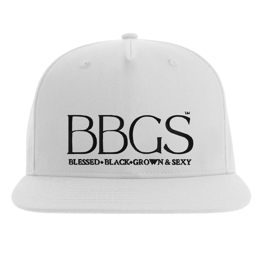 BBGS Premium Snapback with logo — structured, retro 5-panel energy.